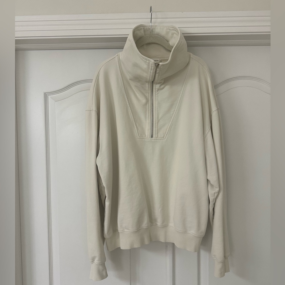 Good American 1/4 Zip Ivory M Pullover size 4